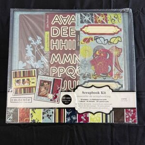 Colorbok 12x12 Scrapbook Kit Plum Passions Floral Album Paper Stickers 61802